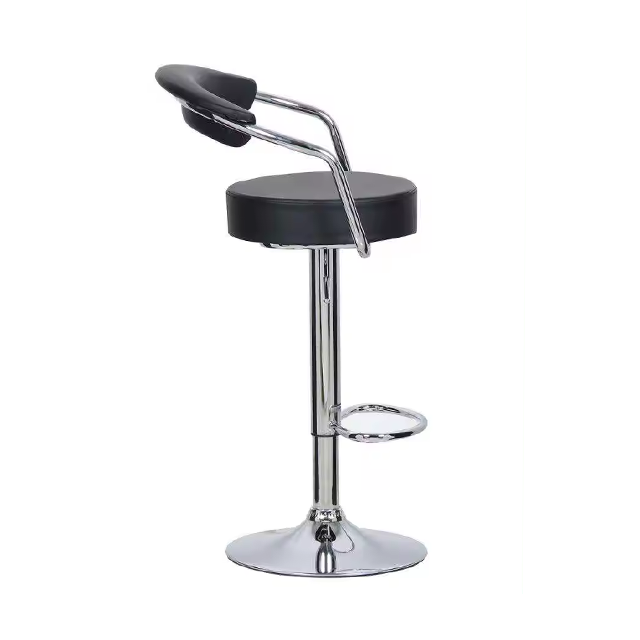 Height Adjustable Bar Stools 360 Rotation Barstool Chromed Base Kitchen Chair