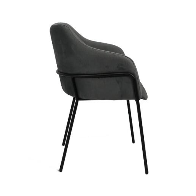 Contemporary Light Gray Fabric Comfortable Modern Velvet Fabric Dining Chair(ZG23-078)