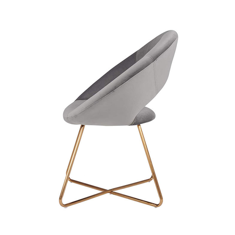 Luxury Velvet Upholstered Moon Arm Restaurant Cafe Bar Backrest Metal Leisure Chair(ZG23-036)