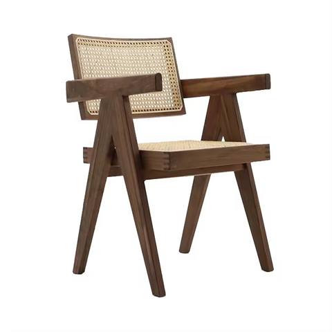 China Factory Supply Wood Rattan Home Furniture Dining Chair with Armrest (ZG16-018)