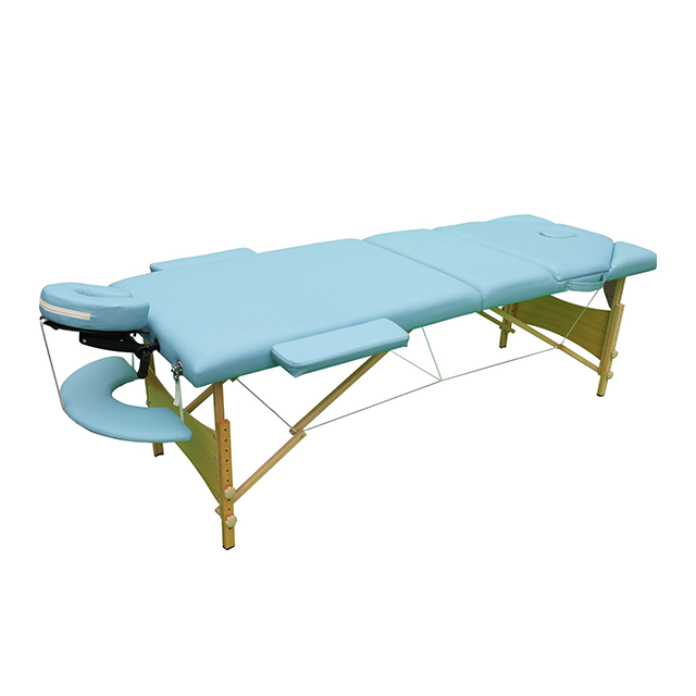 Foldable 3 Section Wooden Massage Bed Table Leather Equipment Furniture Table for Beauty,Salon (ZG28-008)