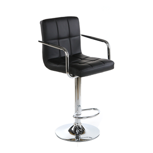 Gray PU Counter Chair 360 Swivel Gas Spring Bar Stools with Arms
