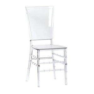 Modern Stackable Clear Acrylic Plastic PC Crystal Chiavari Square Transparent Chair for Wedding Events Party Banquet Cafe(ZG50-016)