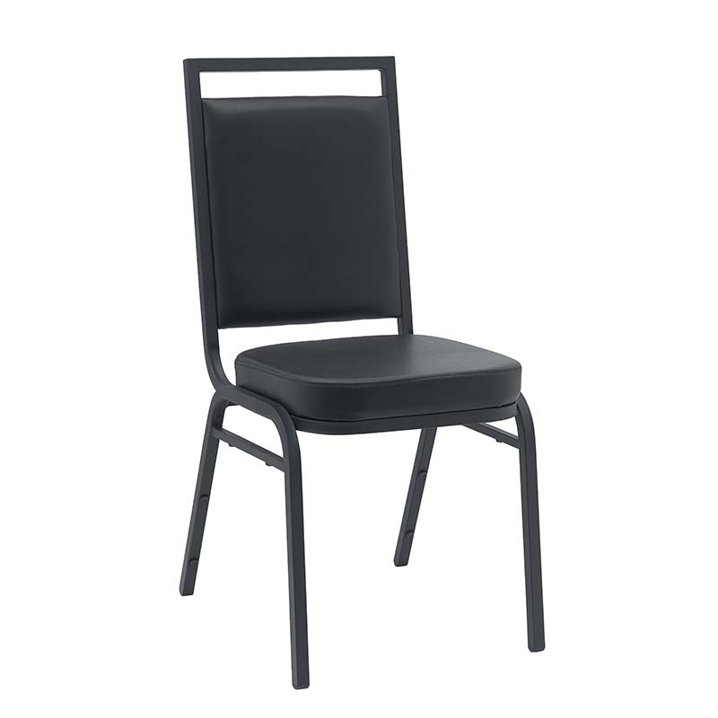 Manufacturer Wholesale Stackable Event Chair Banquet Chair Brown Vinyl on Copper Vein Steel Frame Square Back Banquet Chairs (ZG10-011)