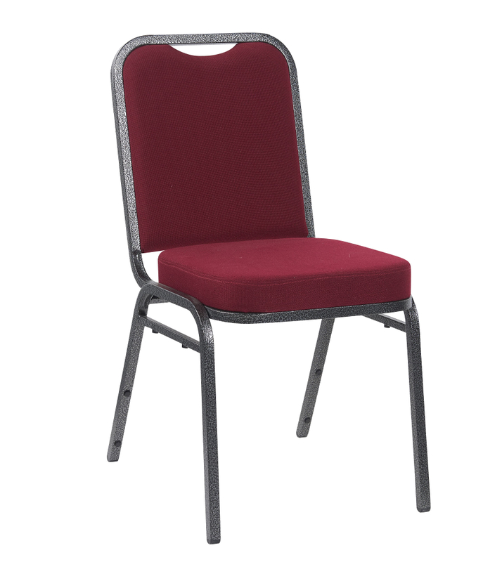 ZG Metal Red Upholstered Wedding Party Hall Hotel Restaurant Event Banquet Church Conference Dining Stackable Chair (ZG10-015)