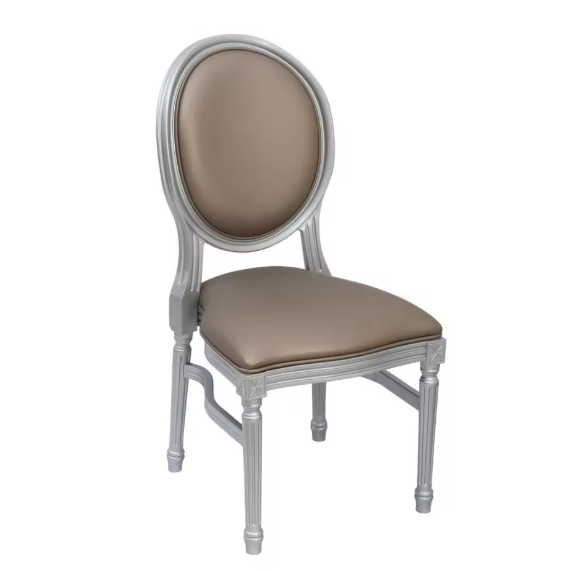 Anji ZG Manufacturer Premium Solid Wood Wedding Button Padded Back Stackable Louis Chair for Hotel Dining Restaurant Event Rental (ZG16-066C-V)