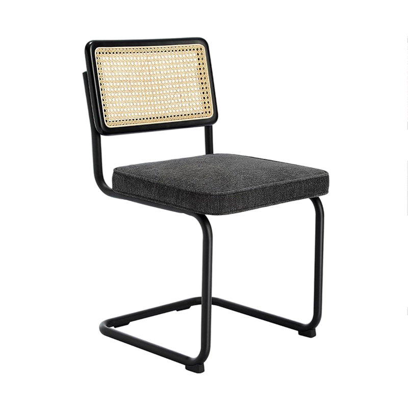 Back Support Modern Makeup Chair Cane Rattan Back Restaurant Chair with Kneeling Legs(ZG23-081)