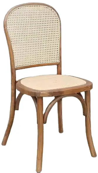 Anji Zhenguan Antique Solid Wood Dining Chair Stacking Square Cane Back Wood Chair for Wedding(ZG16-089)
