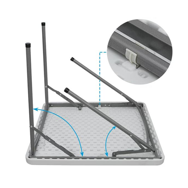 Factory Direct Wholesale Folding Side Plastic Table Modern Design for Outdoor Dining Furniture Height Adjustable Table