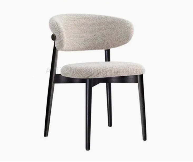 Nordic Modern Minimalist Wood Dining Chairs with Backrest Designer Fabric for Home Living Room Hotel Use(ZG16-100)
