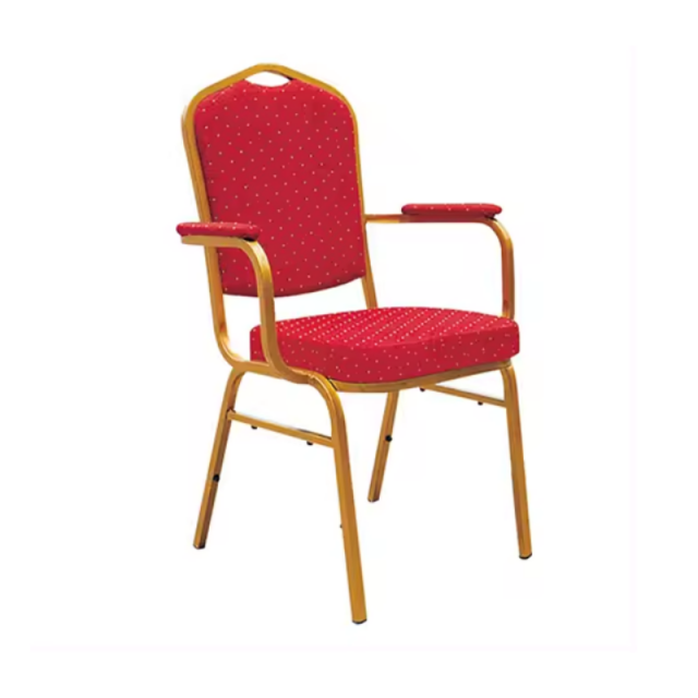 Hot Selling Modern Stackable Banquet Wedding Event Chair Metal Steel Dining Banquet Chair With Armrest (ZG10-009)