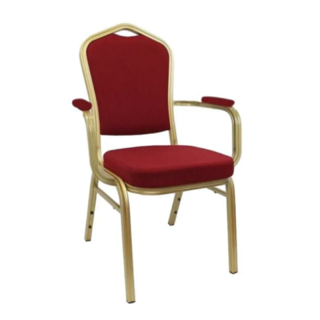 Hot Selling Modern Stackable Banquet Wedding Event Chair Metal Steel Dining Banquet Chair With Armrest (ZG10-009)