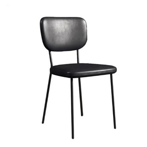 Metal Legs velvet cushioned PU leather Comfortable square back Leisure Dining Chair (ZG23-068)