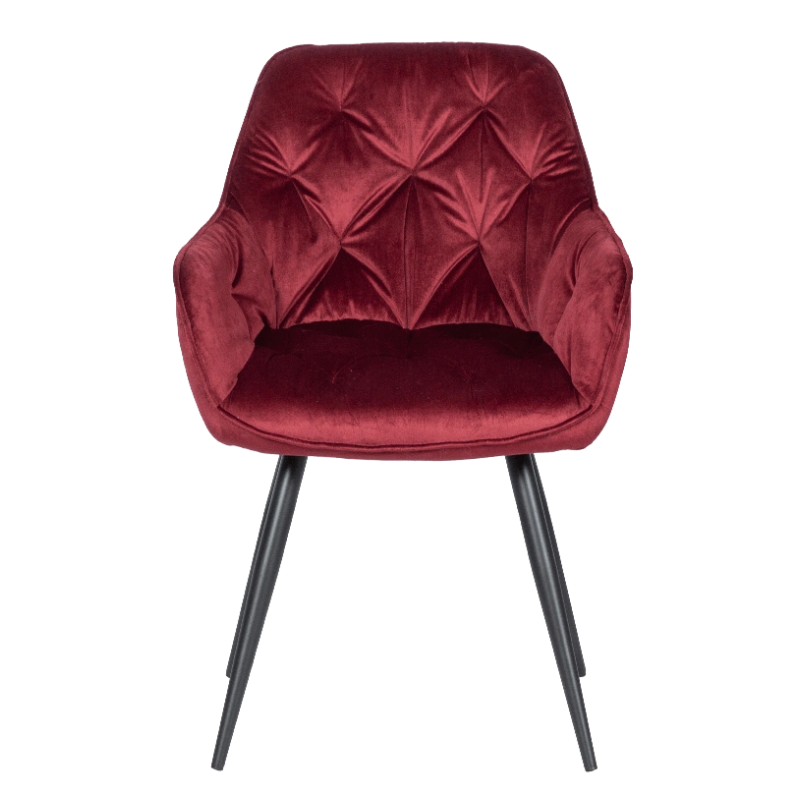 Modern Luxury Tufted Velvet Fabric Dining Green Armchair with Metal Legs(ZG23-032)