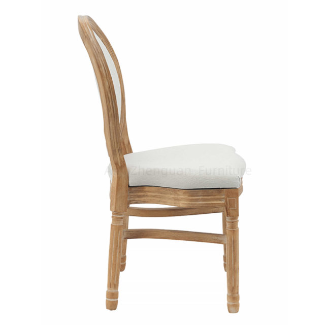 Zhenguan Manufacturer Rubber Wood Stackable Padded Back Louis Chair Wedding Chair for Dining Event (ZG16-026)
