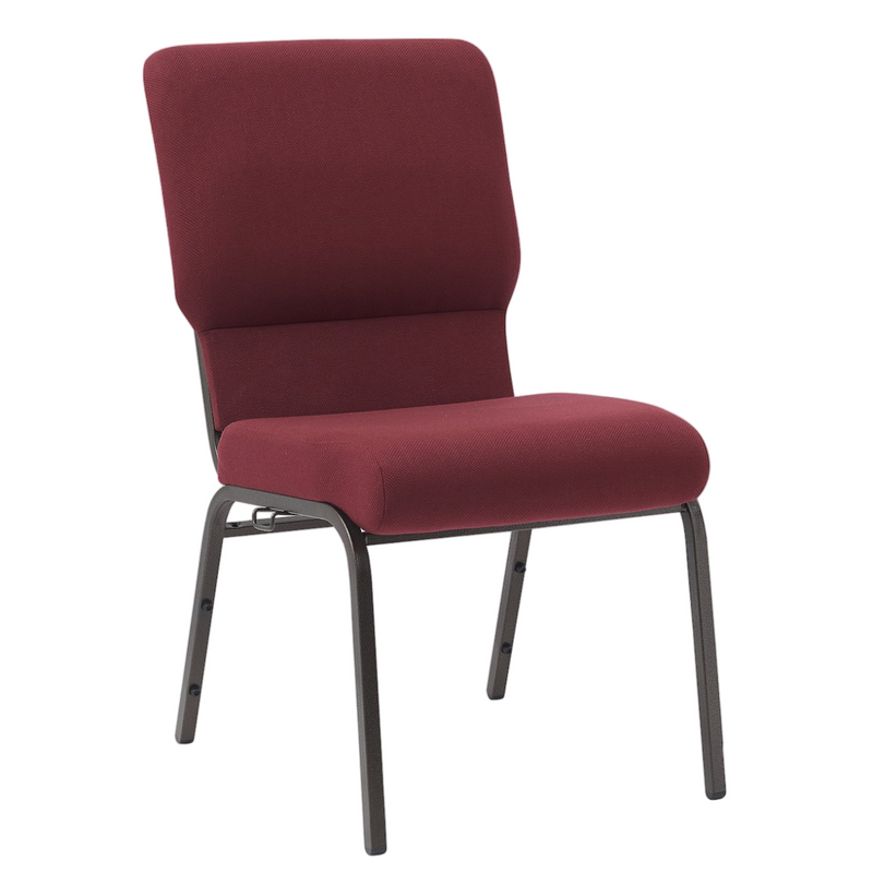 18.5 Inch Wide Black Steel Frame Black Fabric Stackable Church Worship Auditorium Chair with Cut-Away Back (ZG13-002)