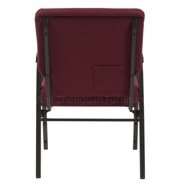 Anji Zhenguan 22 Inch Wide Stack Burgundy Fabric Stacking Church Chair Worship Chair with Armrest(ZG13-009)