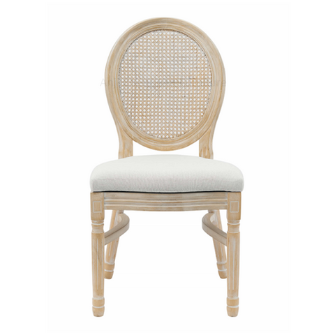 ZG Manufacturer Rubber Solid Wood Stackable Rattan Back Dining Louis Chair for Wedding Dining Event (ZG16-023)