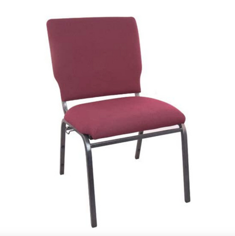 18 Inch Espresso Fabric Wide Silver Vein Steel Frame Stackable Church Worship Auditorium Chair with Full Back (ZG13-006)