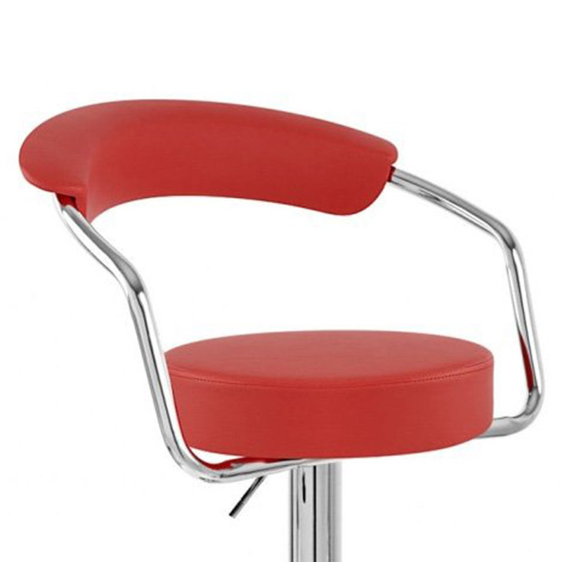 Height Adjustable Bar Stools 360 Rotation Barstool Chromed Base Kitchen Chair