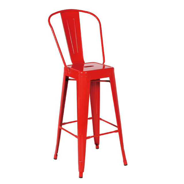 Restaurant Chair Modern Steel Frame High Back Bar Chairs Metal Tolix Industrial Bistro Dining Chair (ZG21-039)