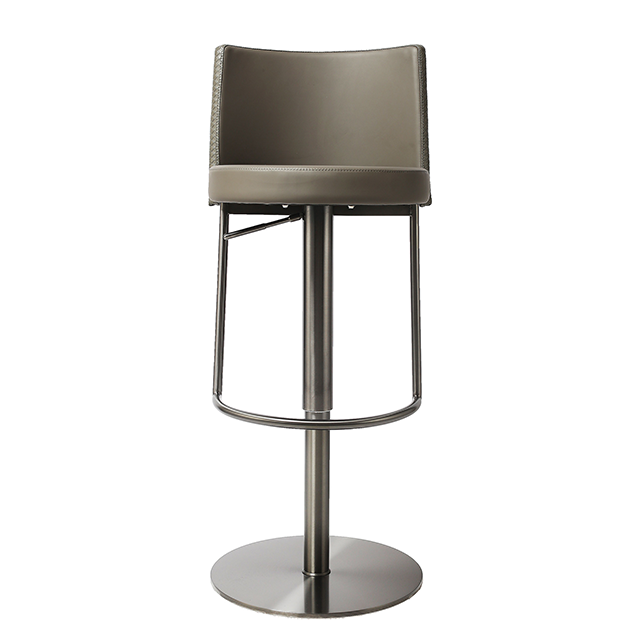 Counter Adjustable Height Restaurant Bar Stool Stainless Steel Leg Leather Seat Chair ZG18-052