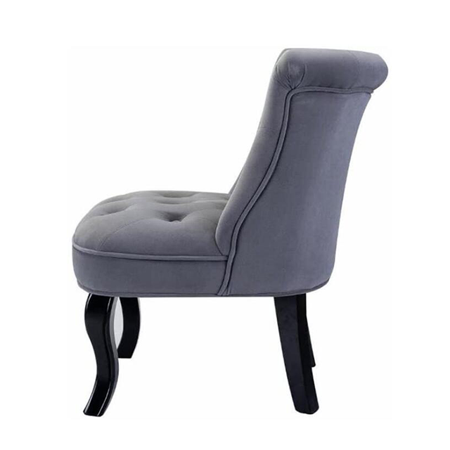 Antique Styled Tufted Single Seater Fabric Sofa Wood Legs Comfortable Leisure Chair(ZG19-031)