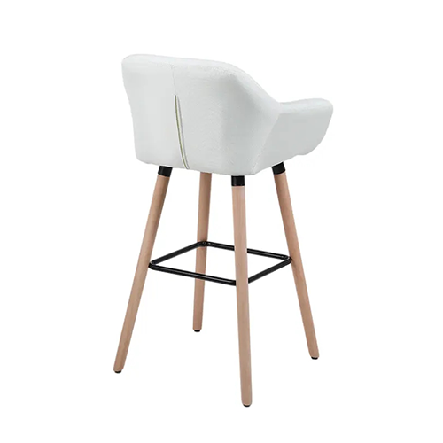 Hot Selling High Quality Modern Cafe Banquet Dining Chair Solid Wood PU Leather Bar Stool Bar Chair with Armrest (ZG25-019)