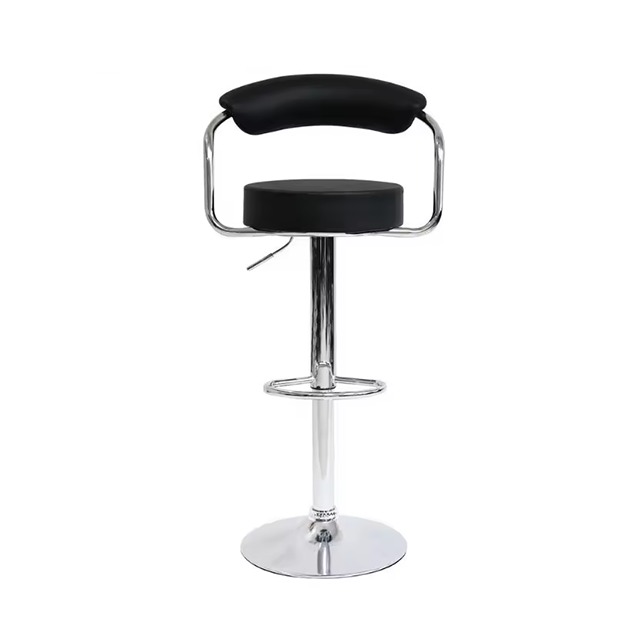 Height Adjustable Bar Stools 360 Rotation Barstool Chromed Base Kitchen Chair