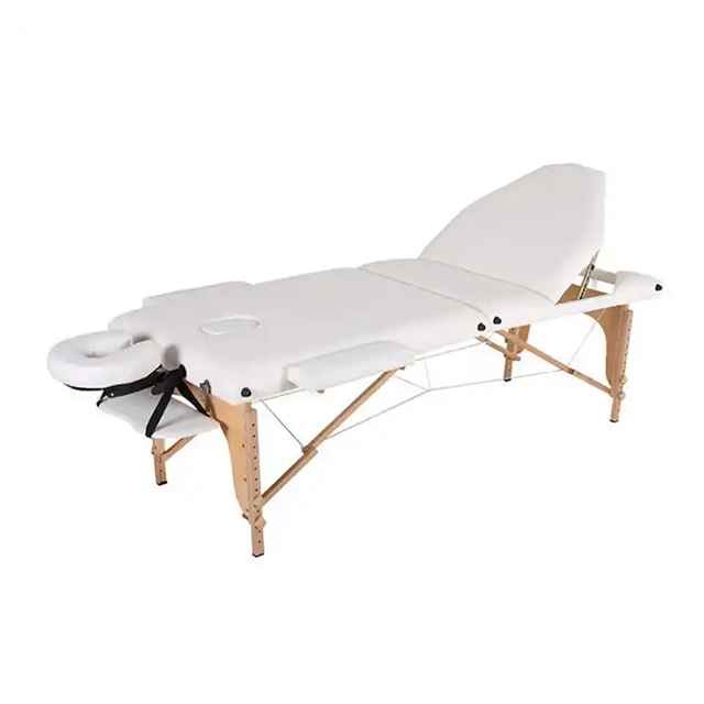 Foldable 3 Section Wooden Massage Bed Table Leather Equipment Furniture Table for Beauty,Salon (ZG28-008)