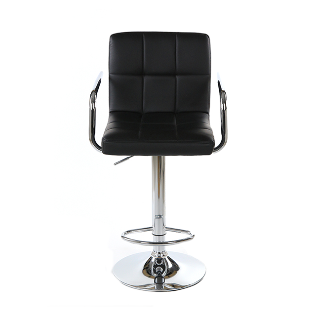 Gray PU Counter Chair 360 Swivel Gas Spring Bar Stools with Arms
