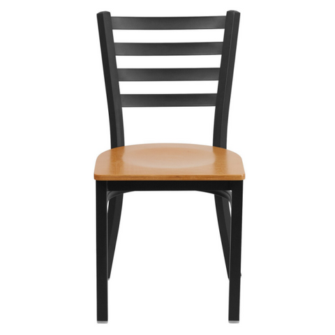 Metal Ladder Back Dining Restaurant Kitchen Chair with Wood Seat(ZG23-109)