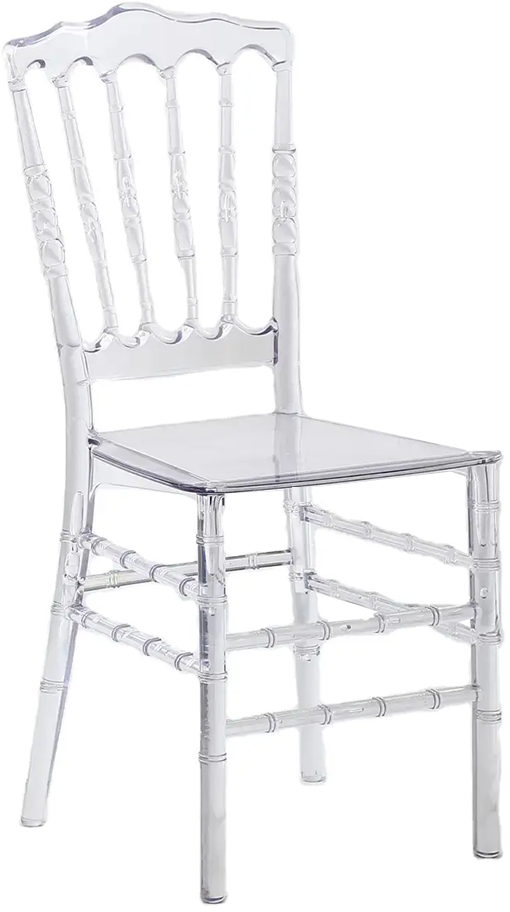 Manufacturer Modern Simple Design Chiavari Napoleon Dining Banquets Transparent Acrylic Plastic Clear Chair for Outdoor Wedding Event (ZG50-015)