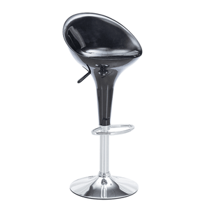 Bar Furniture Modern Minimalist Pub Reception Desk Chair ABS Plastic Chrome Base Black bar Stool (ZG18-063)