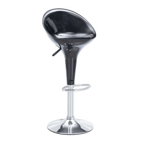 Bar Furniture Modern Minimalist Pub Reception Desk Chair ABS Plastic Chrome Base Black bar Stool (ZG18-063)