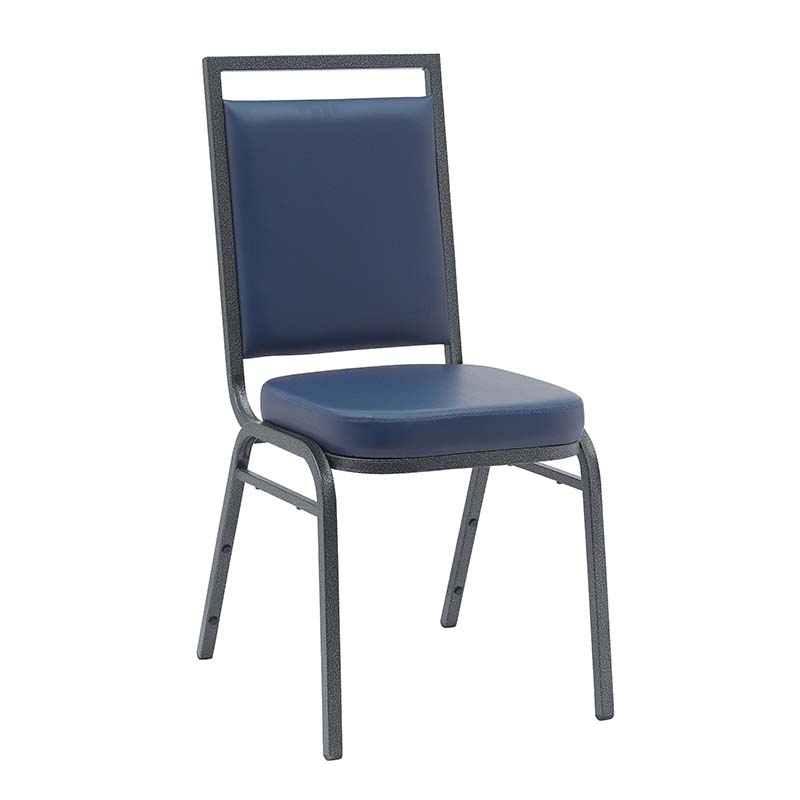 Manufacturer Wholesale Stackable Event Chair Banquet Chair Brown Vinyl on Copper Vein Steel Frame Square Back Banquet Chairs (ZG10-011)