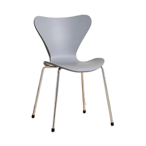 Simple Walnut Plywood and Metal Frame Dining Chair(ZG23-102)