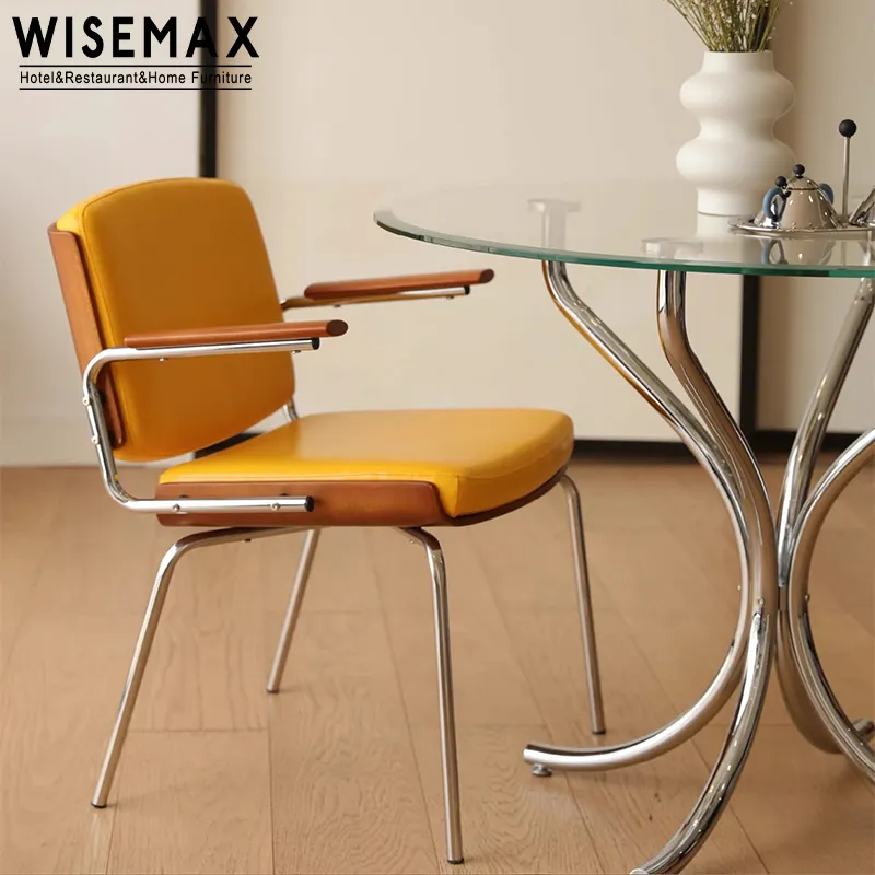 Modern Solid Wood Dining Chair Nordic Armrest Soft Bag Backrest Living Room Stool Home Furniture(ZG23-108)