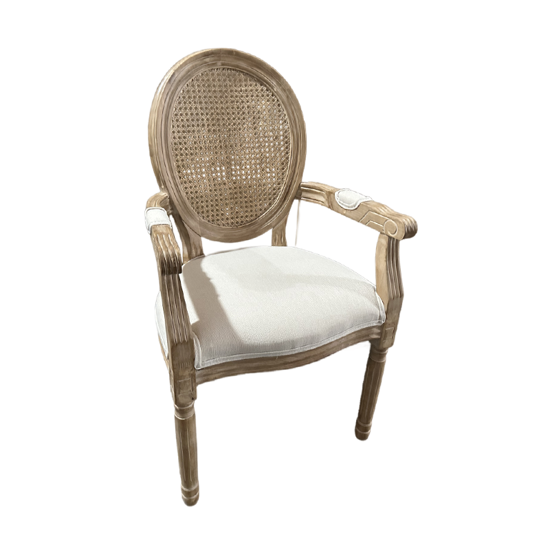 Furniture French Design Fabric Seat Rattan Cane Back Louis Event Wedding Dining Louis Chair Weddings(ZG16-065A)