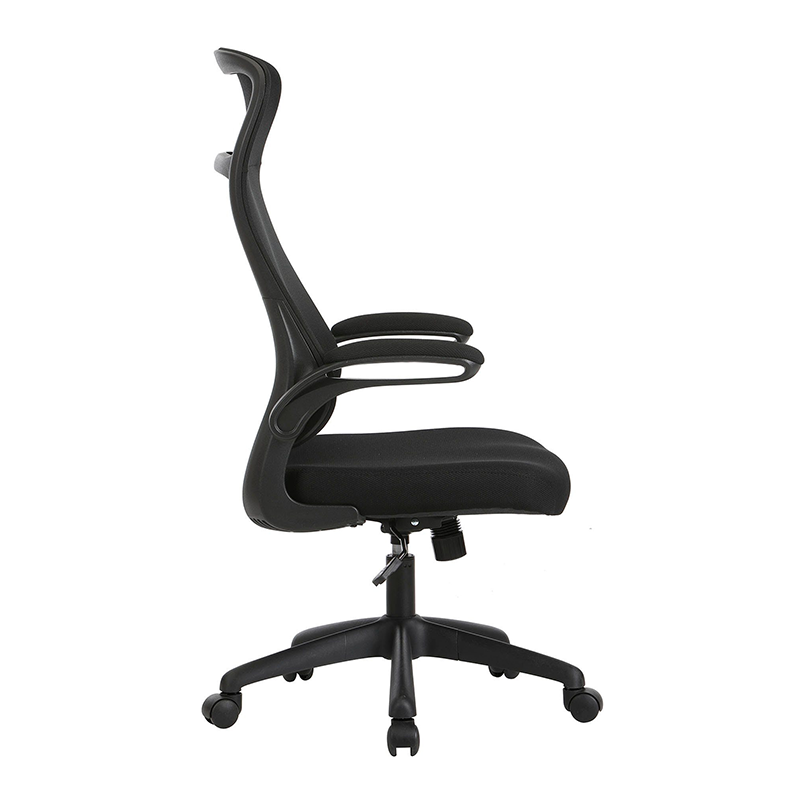  Modern Office Chair with Flip-Up Arms Tilt Gas Lift 320 KD Nylon Base Black Frame ZG27-031