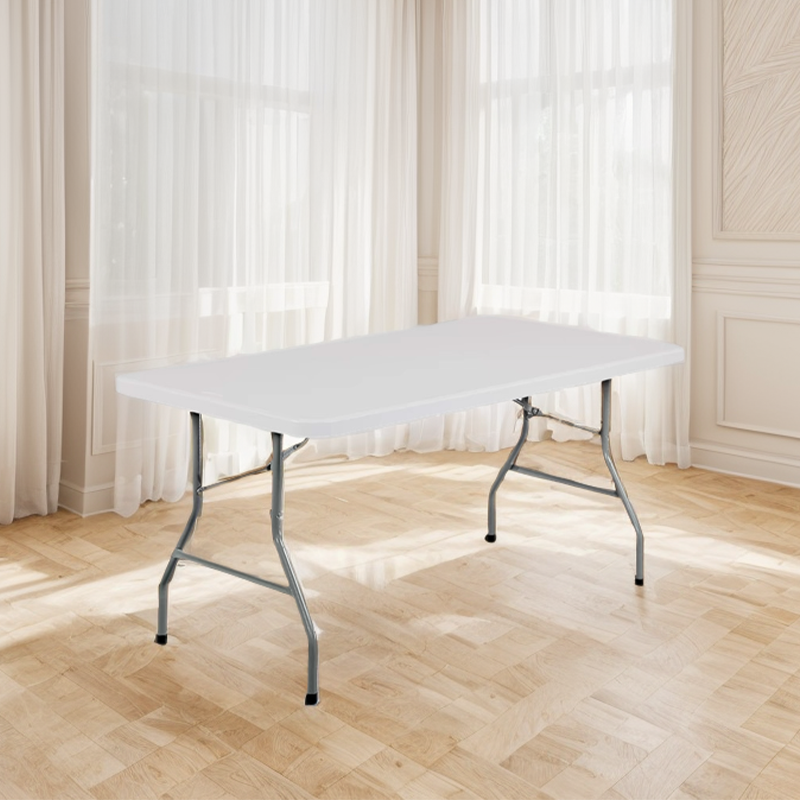 Hot Sell Outdoor Business Convenient Dining Desk Blown Picnic Rectangular Plastic Round Folding Tables and Chairs8FT Rectangle Table