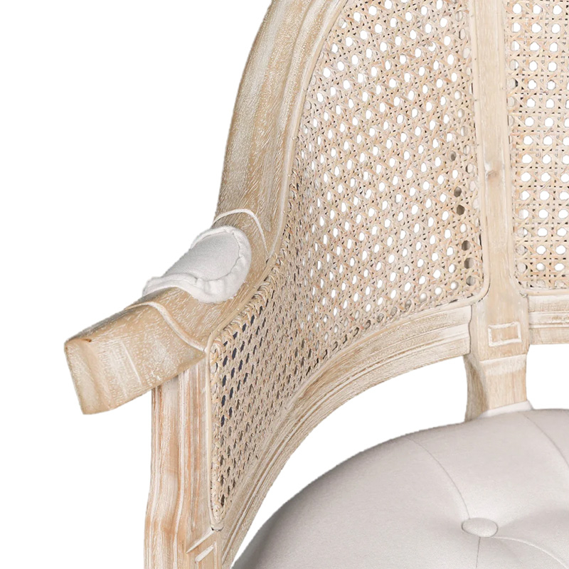 ZG Rubber Wood Rattan Spoon Back Dining Louis Chair Triangle Mesh Leisure Chair Living Room Chair for Hotels Wedding Dining Event (ZG16-095)