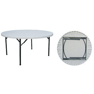 Heavy Duty Outdoor Party Catering Events Plastic One Piece Folding Round Table 180cm Round Table