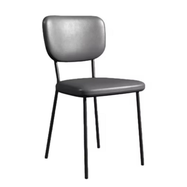 Metal Legs velvet cushioned PU leather Comfortable square back Leisure Dining Chair (ZG23-068)