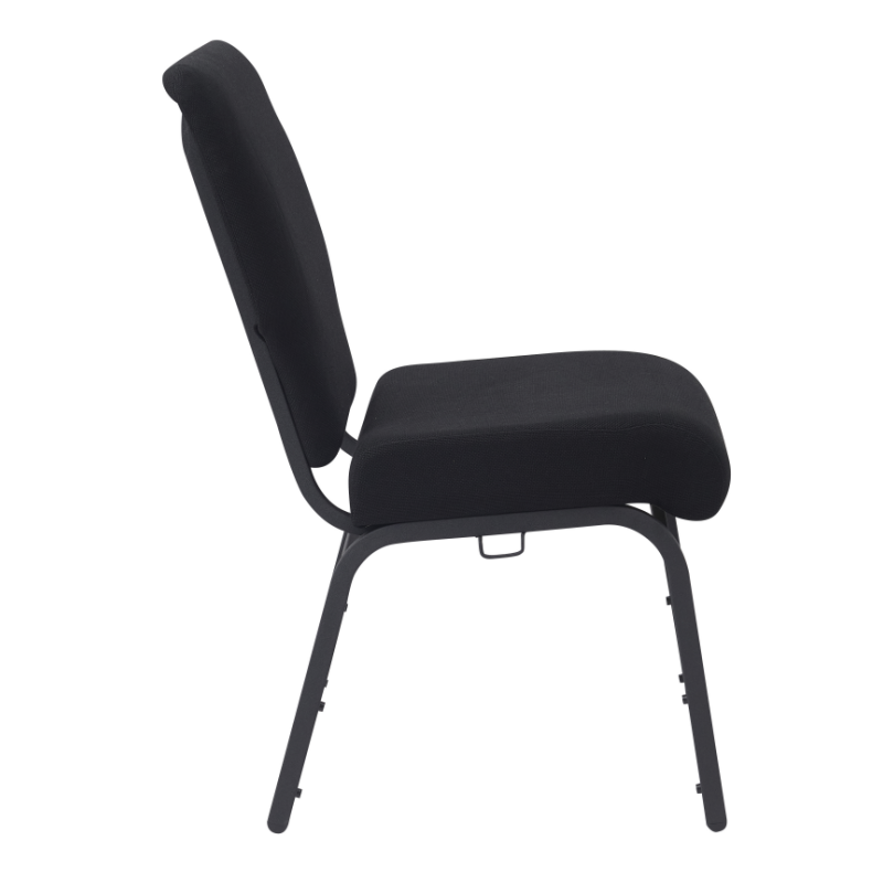 Wholesale Cheap Stackable 20.5'' Wide Metal Black Church Chair for Auditorium Worship(ZG13-010)