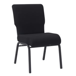 Wholesale Cheap Stackable 20.5'' Wide Metal Black Church Chair for Auditorium Worship(ZG13-010)