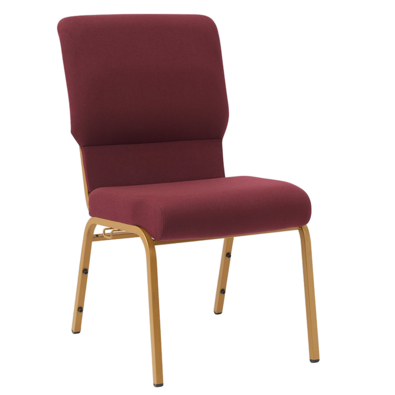 18.5 Inch Wide Black Steel Frame Black Fabric Stackable Church Worship Auditorium Chair with Cut-Away Back (ZG13-002)