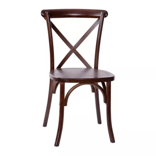 Factory Dining Chairs Black Wood Crossback Chairs Hotel X-Back Chair Stackable for Wedding Party Banquet(ZG11-002)