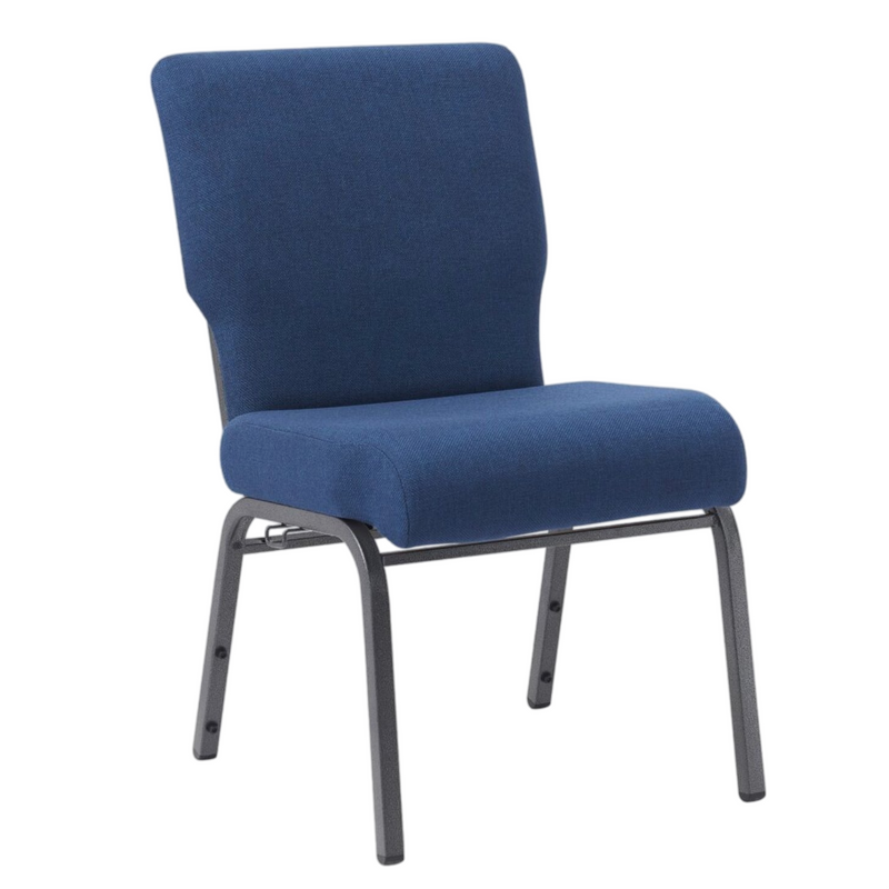 20.5 Inch Wide Black Fabric Color Silver Vein Steel Frame Stackable Church Worship Auditorium Chair (ZG13-010)