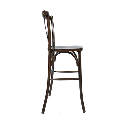Wholesale China Antique Style Rattan Seat Wood Restaurant Cross Back Bar Chair(ZG25-003)